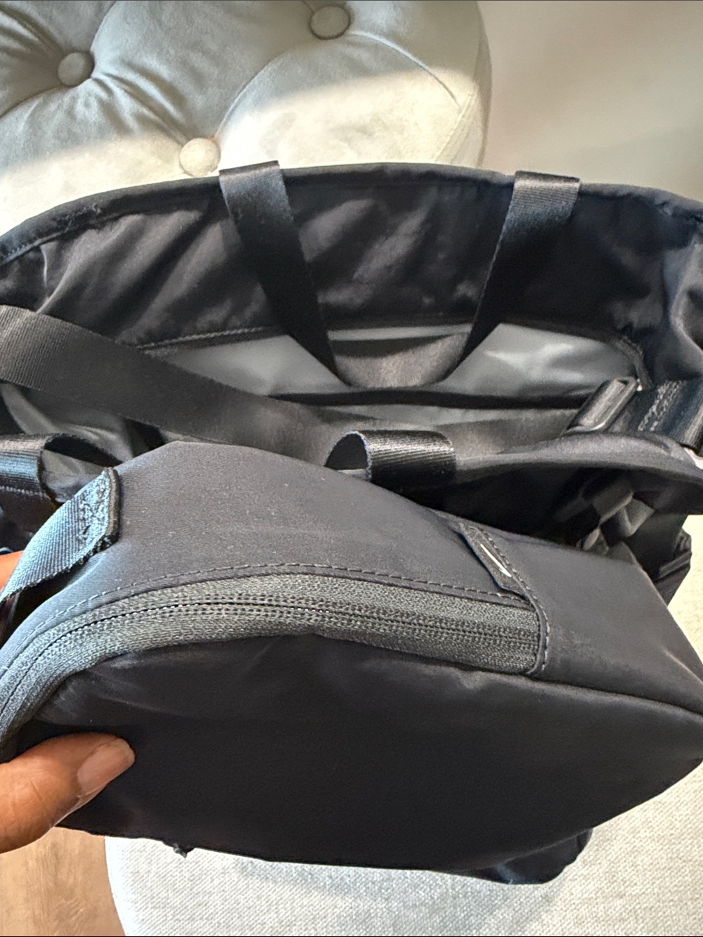 Nike Black Utility Tote with Detachable Round Pouch - Picture 2 of 4
